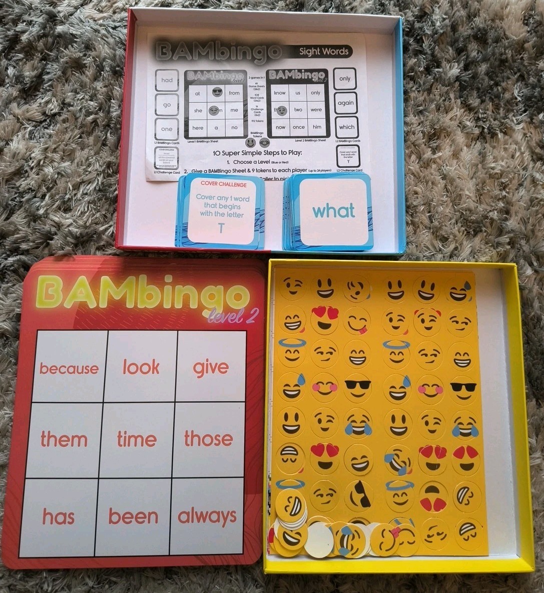 Sight Word Bingo Game Level 1 and 2 Educational Reading Games for Kids BAM Bingo
