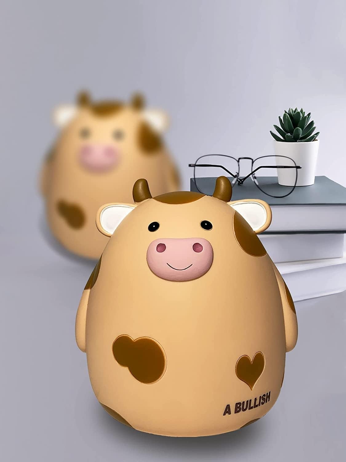 Cow Piggy Bank Unbreakable Coin Box for Kids, Cute Animal Money Bank