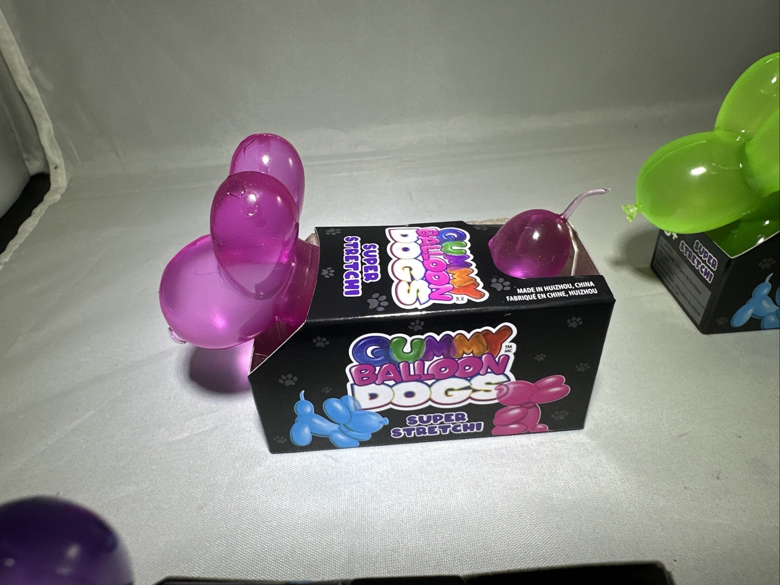 Gummy Balloon Dogs Super Stretchy Toy Blue Pink Purple Green Set Lot Of 4 Needoh