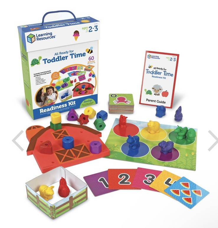 LEARNING RESOURCES All Ready For School Toddler Time Readiness Kit 60 Pieces