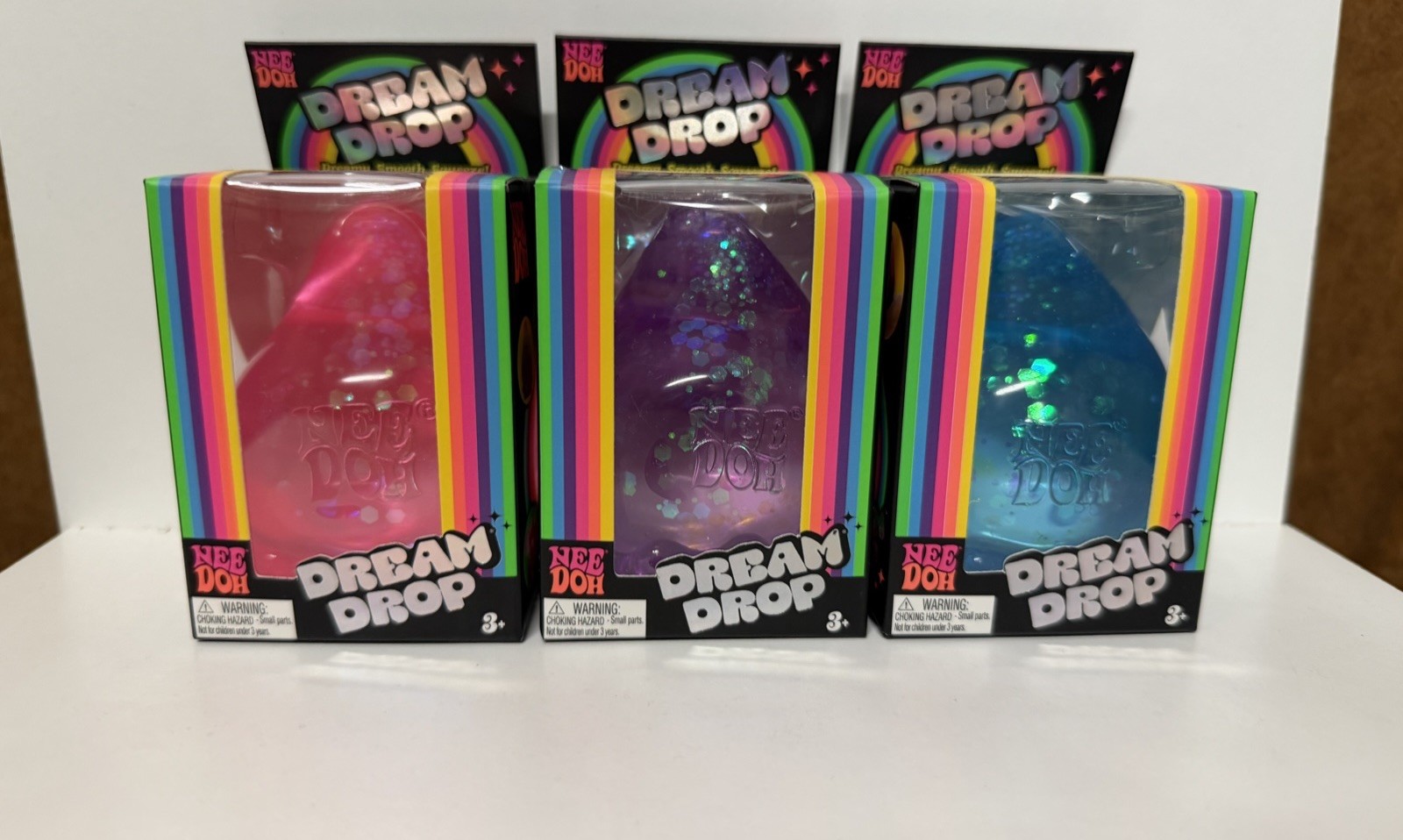NeeDoh Dream Drops- Set of all 3 colors. Pink, Purple, Blue- RARE