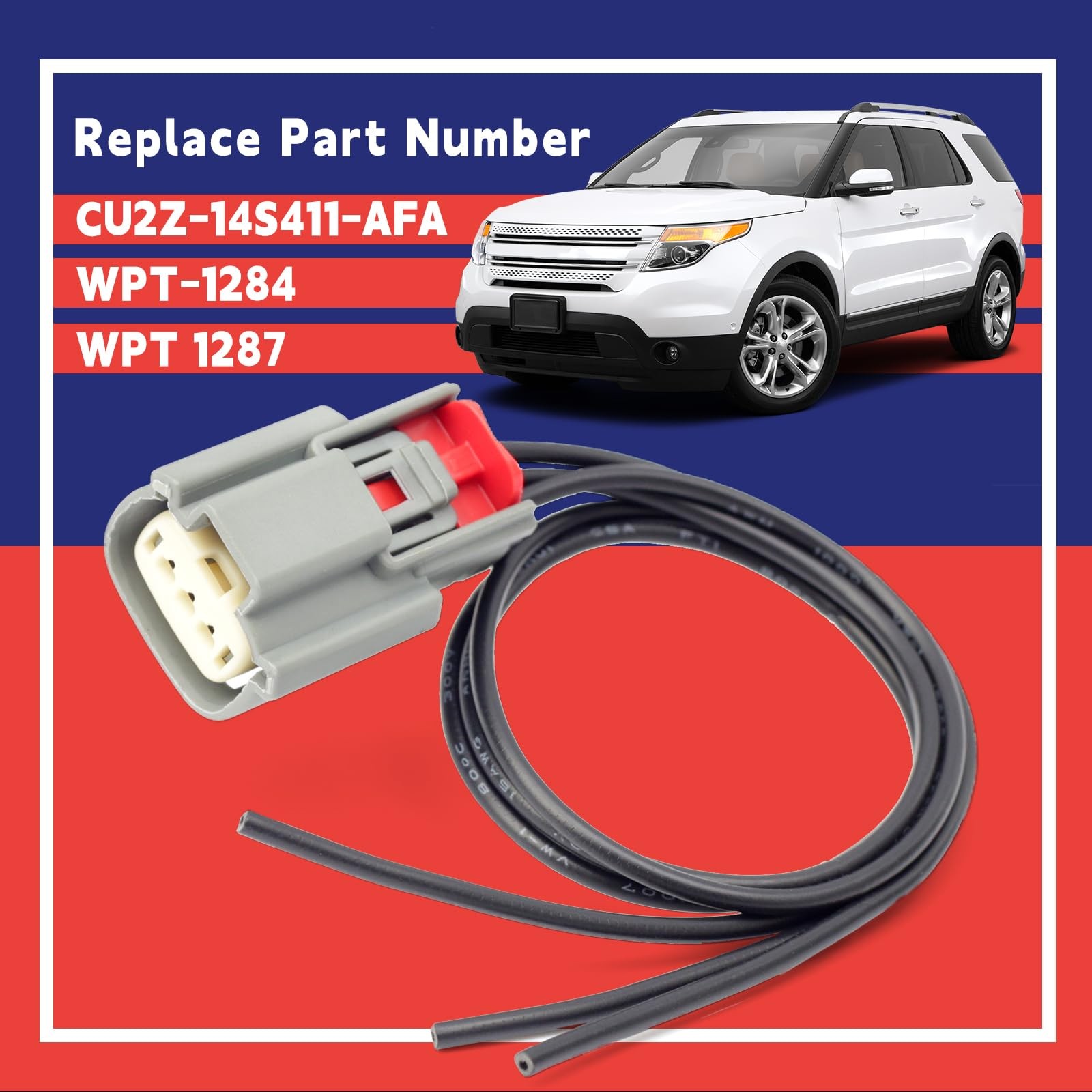 Dusledel CU2Z-14S411-AFA Ignition Coil Connector Pigtail Harness 3 Way…