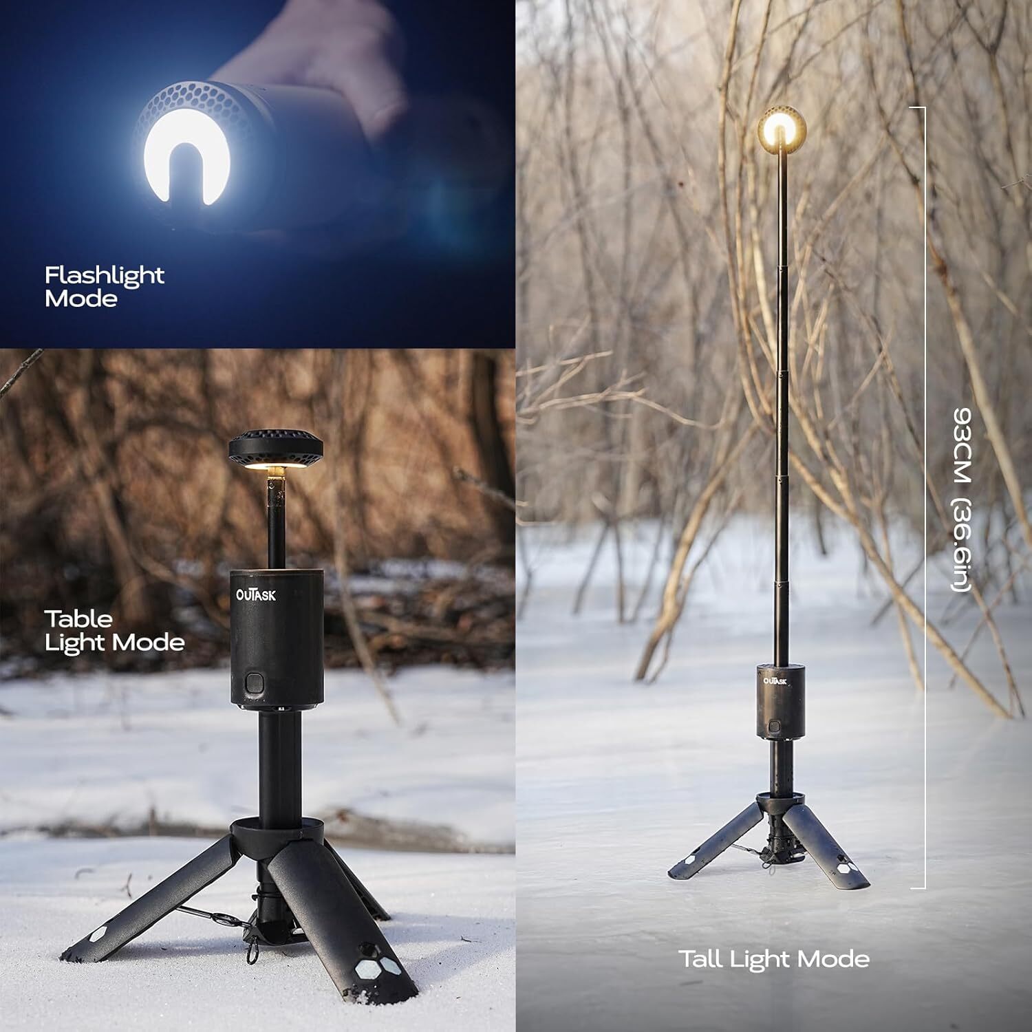 Camping Light Telescopic, Collapsible Magnetic Camping Lantern with 12000mAh