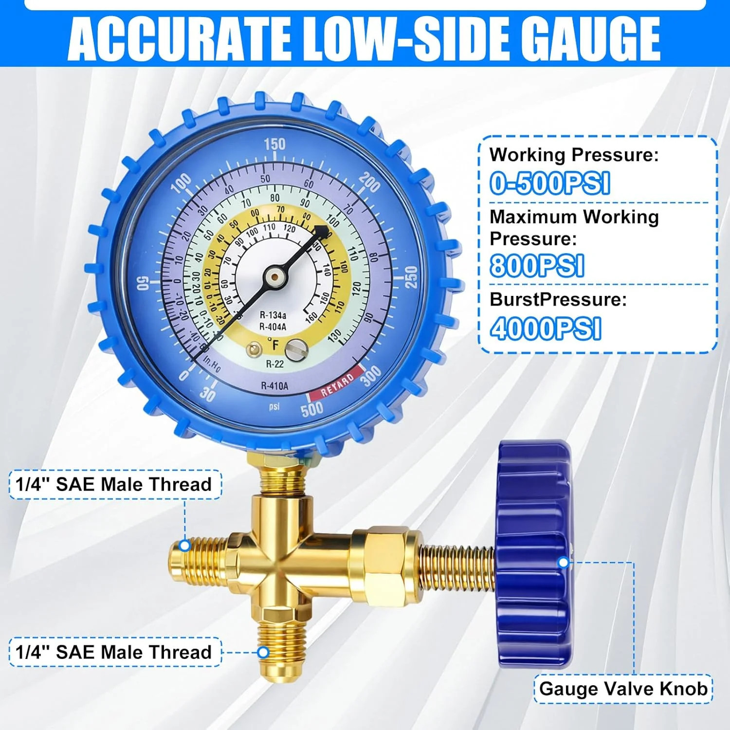 R410A Recharge Kit AC Charging Hose, R134A R22 R404A R410A Manifold Gauge Hose K