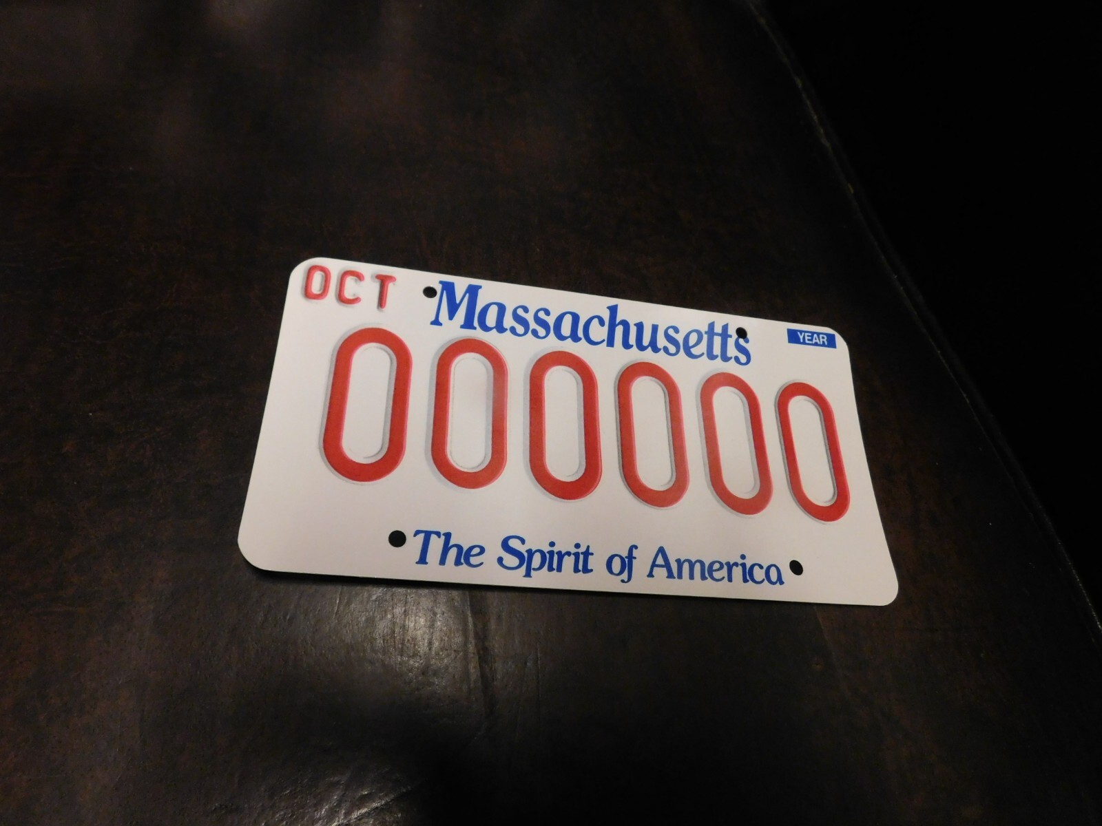 Flash Card Miniature Glossy Paper License Plate 2001 Series Sample Massachusetts