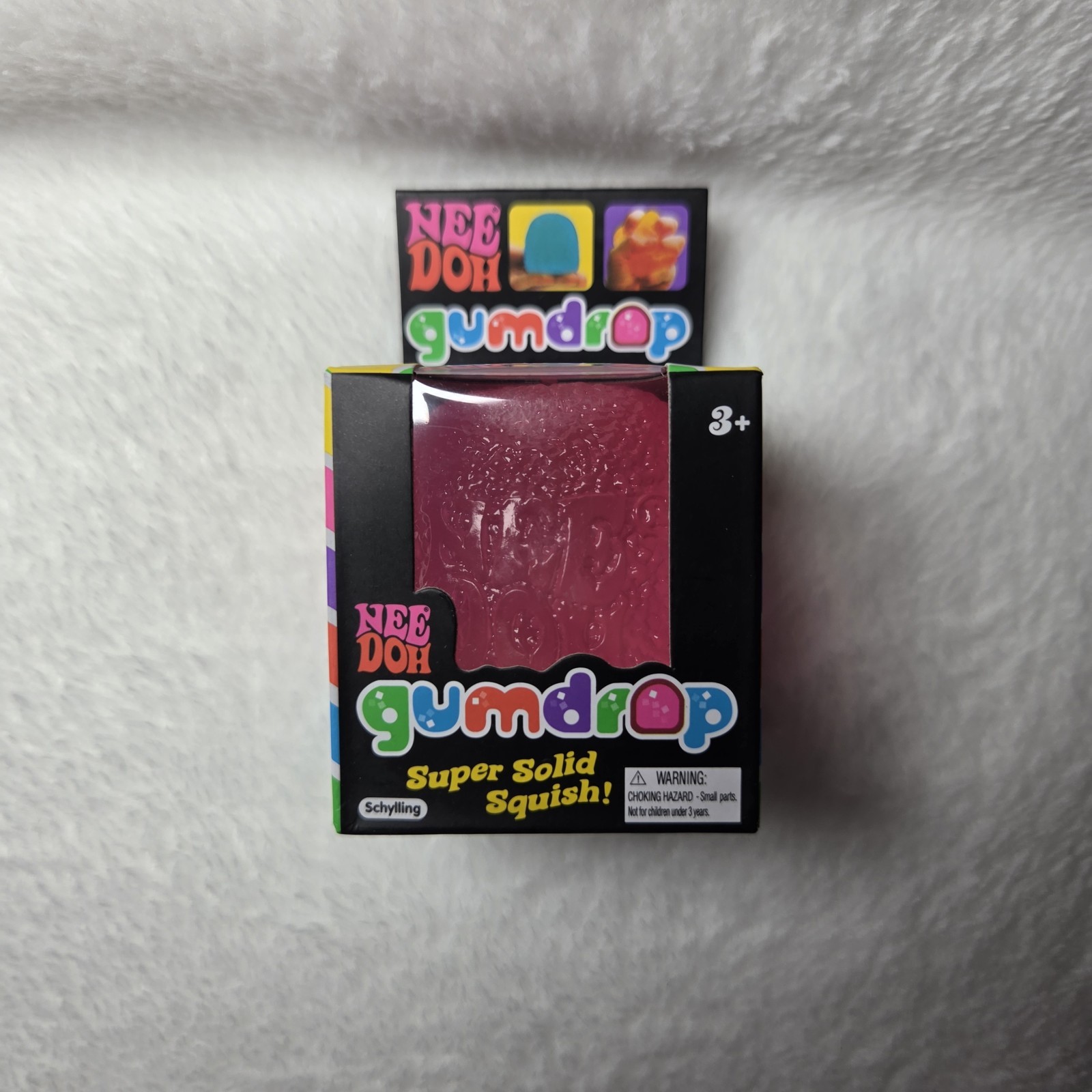 Authentic New Schylling NeeDoh Gumdrop Super Solid Squish Pink Ages 3+ Pink