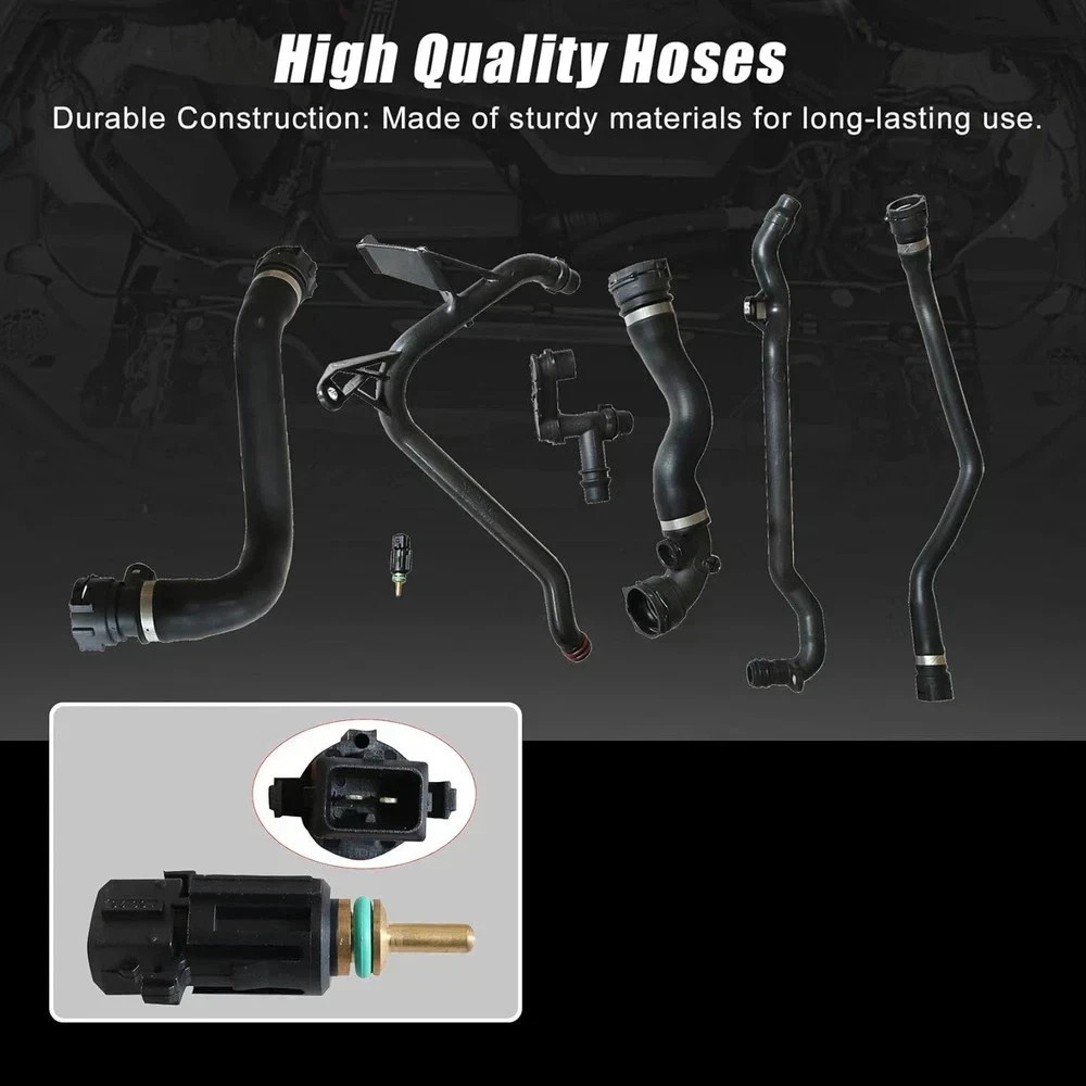 FZJDSD 7Pcs Set Expansion Tank Coolant Radiator Hose Kit Compatible with BMW