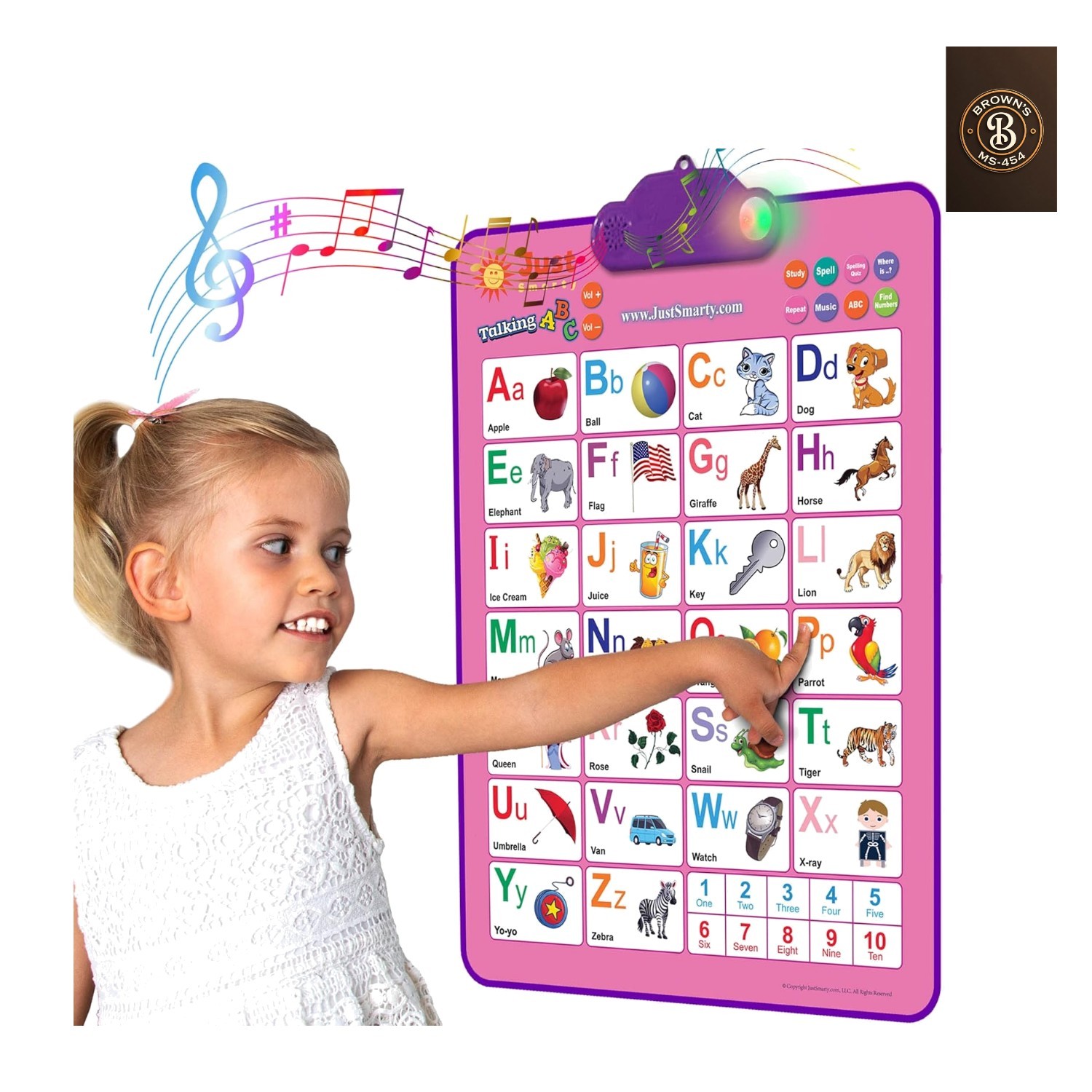 Interactive Alphabet Wall Chart | Talking ABCs & 123s Music Poster with Inter…