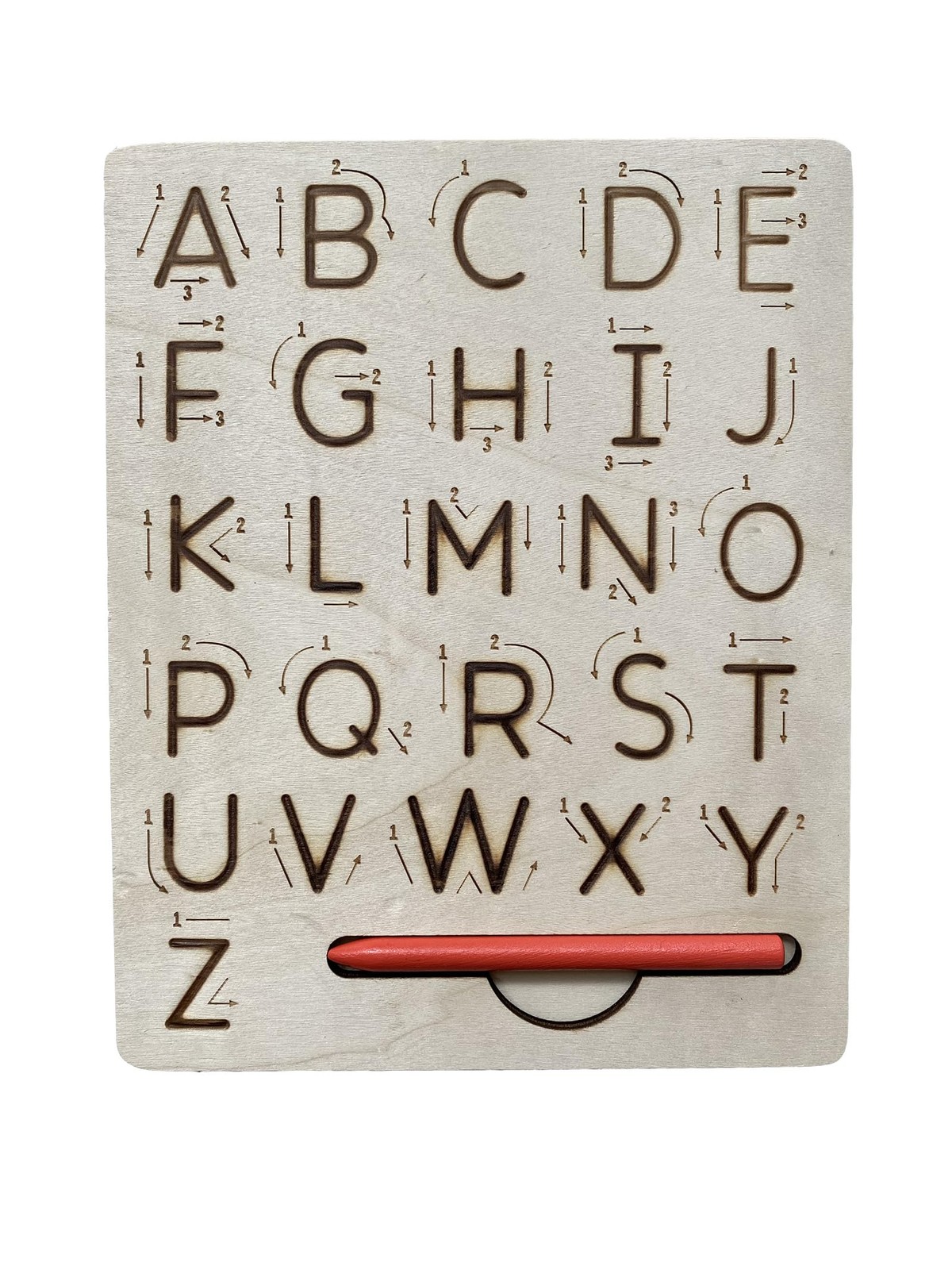 Wooden Letters Alphabet Tracing Board Double-Sided Educational Toy for Preschool
