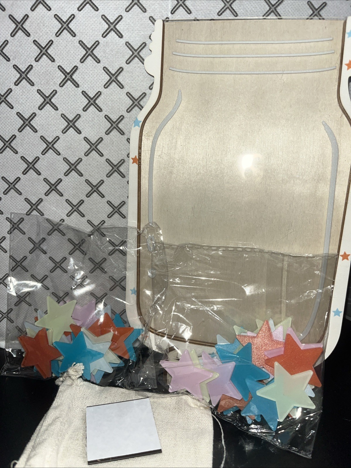 Wooden Reward Jar with Stars for Kids Motivational Reward Jar