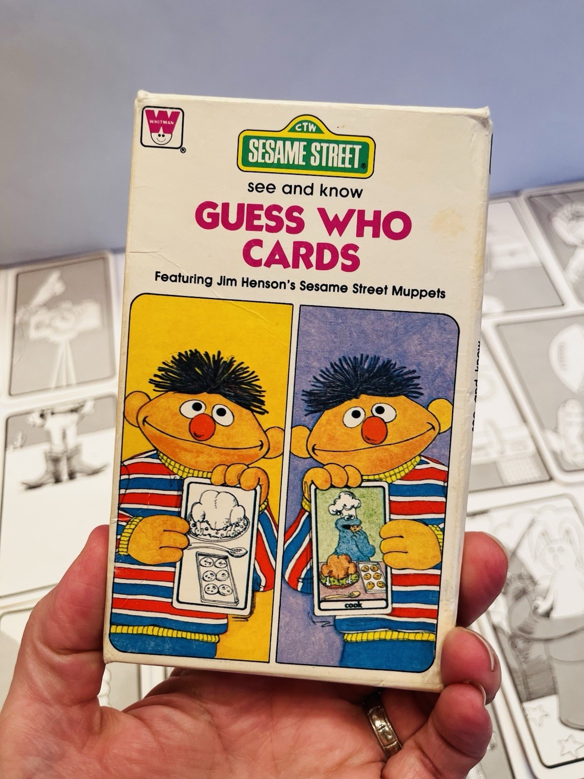 Vintage Sesame Street Guess Who Cards Preschool Learning *MISSING 1 CARD* BIN 53
