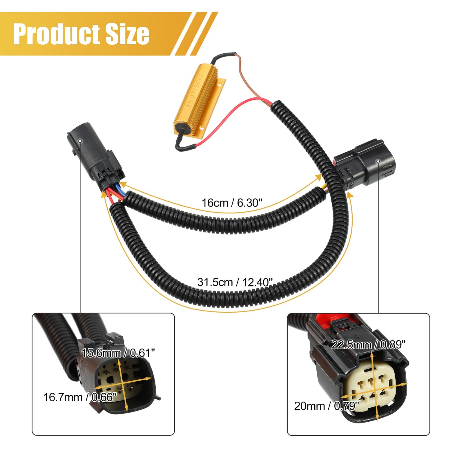 2 Pcs Tail Light Adapter for Chevrolet Silverado Black, Gold Tone