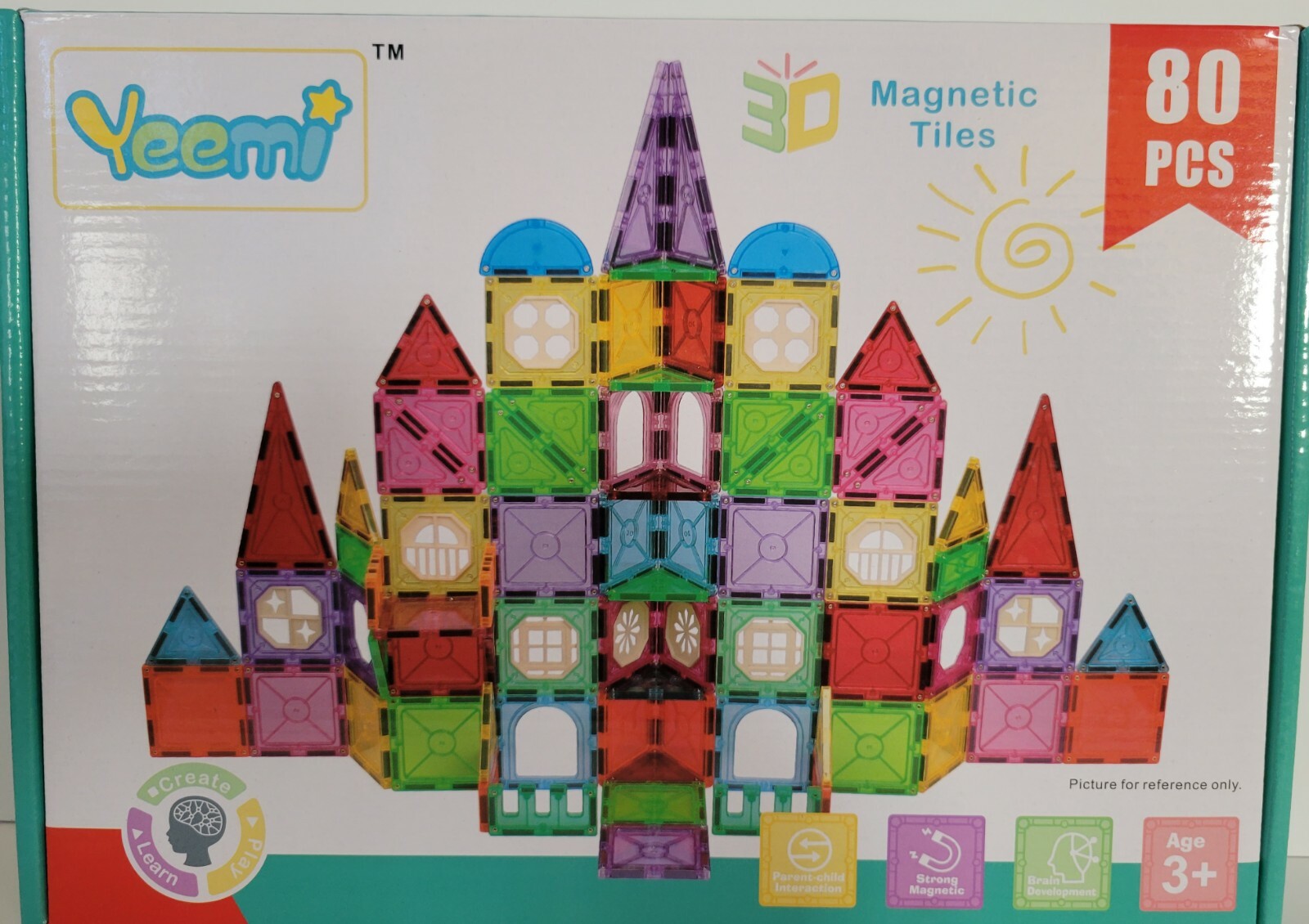 Creativity and Educational Building 3D Magnet Toys 80 pieces
