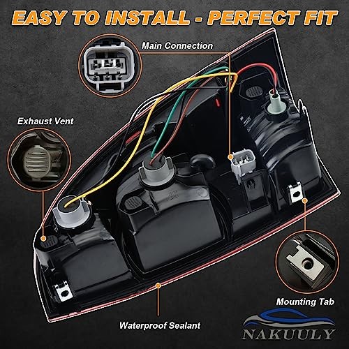 Tail Light Assembly Compatible With 2005-2015 Black Housing with Clear Lens