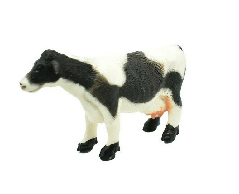 Cow, Holstein Realistic Small Toy Model Plastic Replica Farm Animal, 2.25″ F4261
