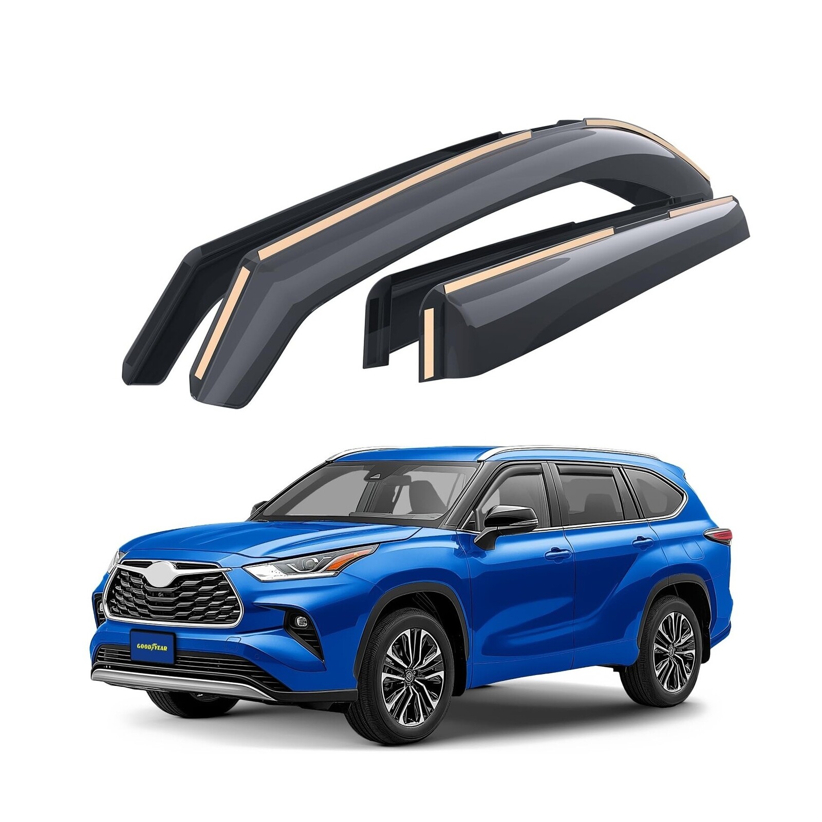 Goodyear Shatterproof in-Channel Window Deflectors for Toyota Highlander 2020…