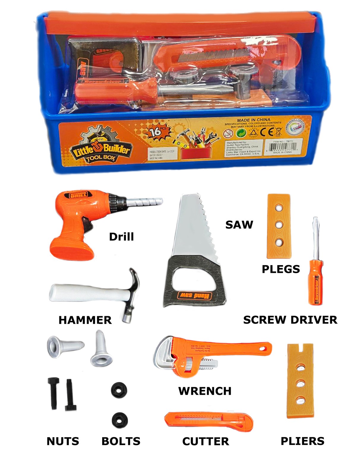 Educational Construction Toy Tool Set for Coordination,Imagination, Motor Skills