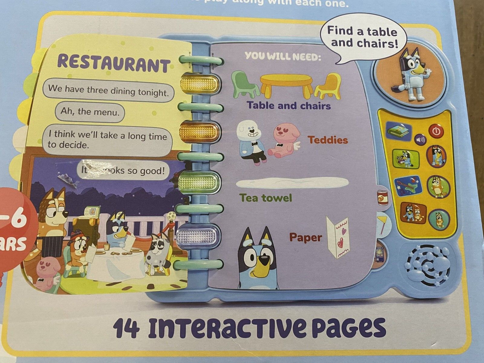 VTech Bluey’s Book of Games, Interactive Pretend-Play Book for Preschoolers