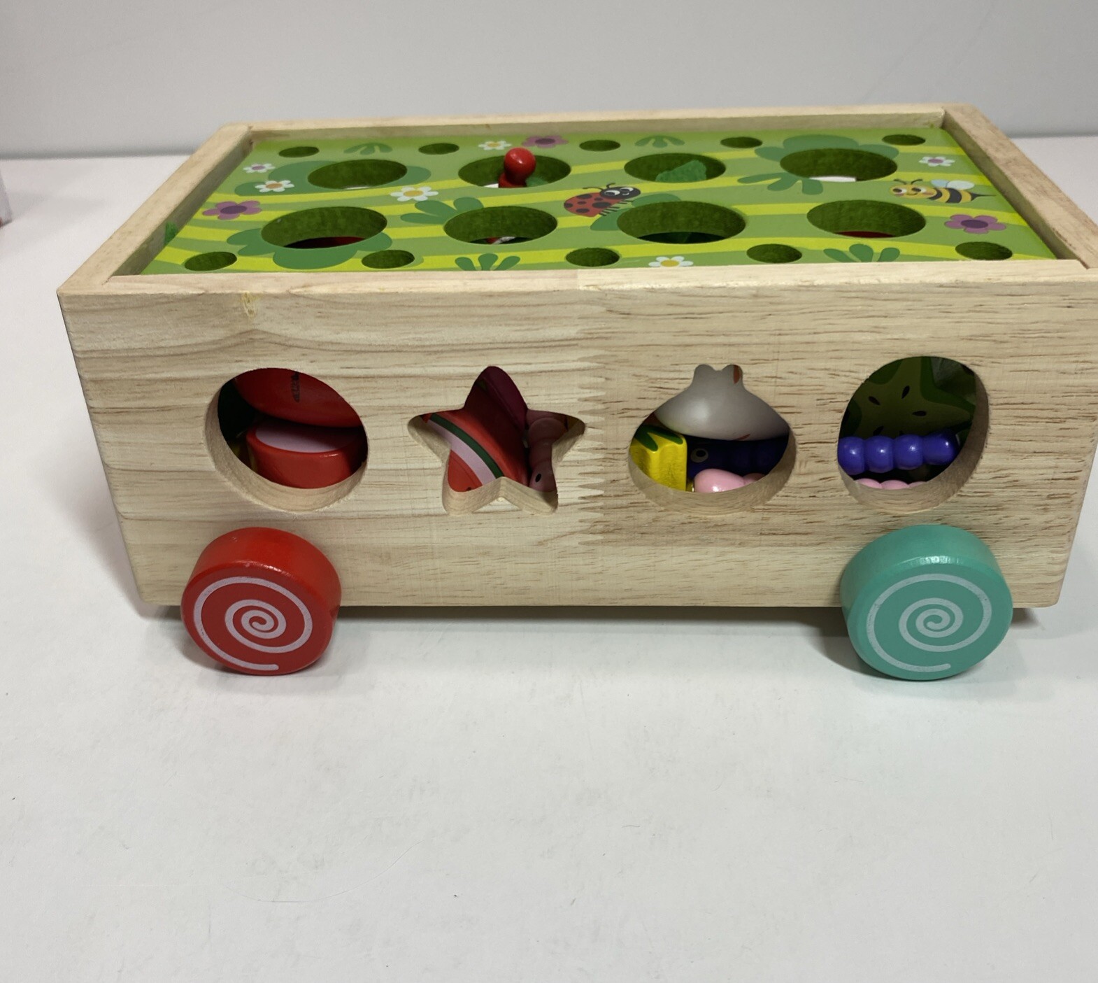 Toddlers Montessori Wooden Toys Farm Orchard Intelligence Car-Hand-Eye-Shapes