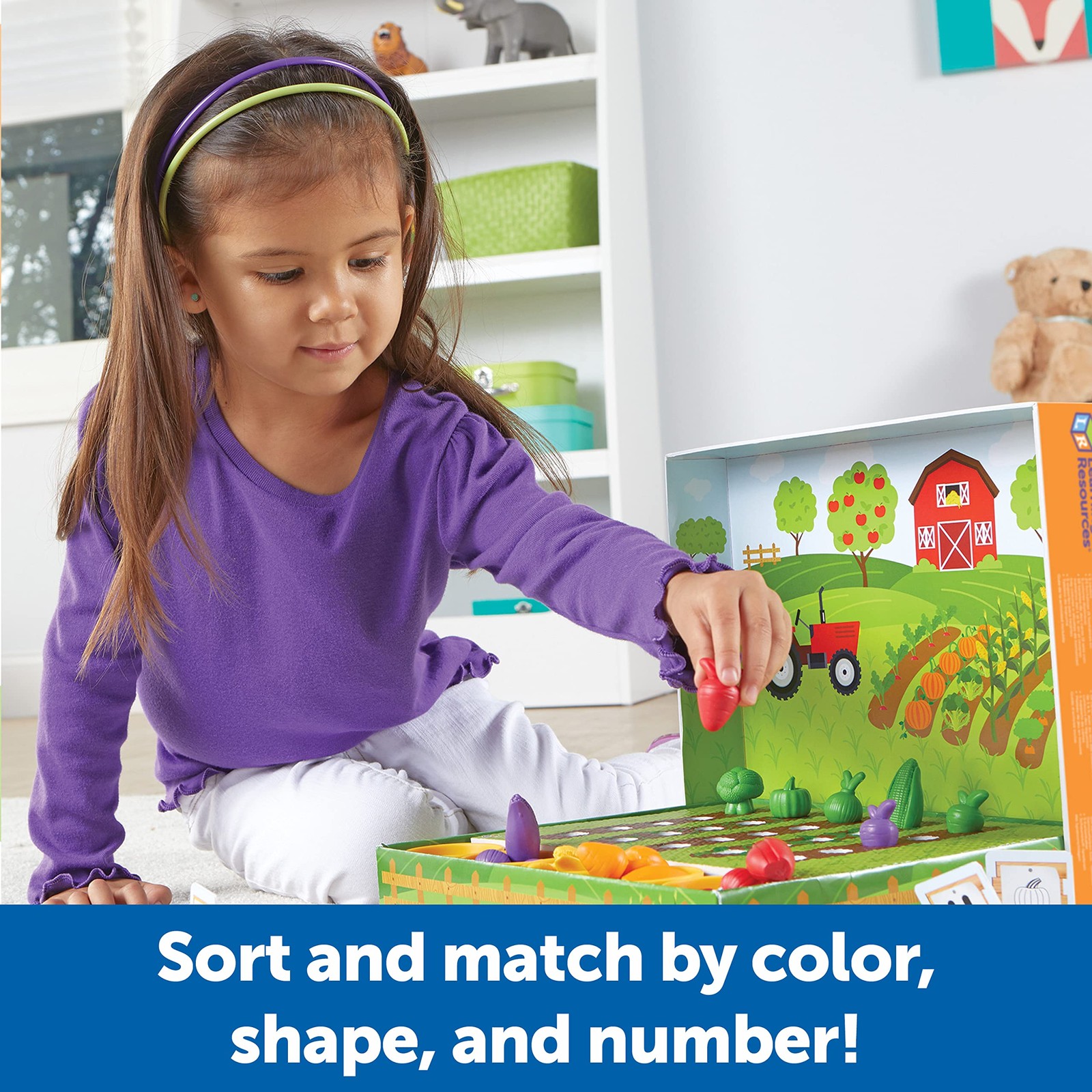Learning Resources Veggie Farm Sorting Set 46 Piece Color Recognition Toy