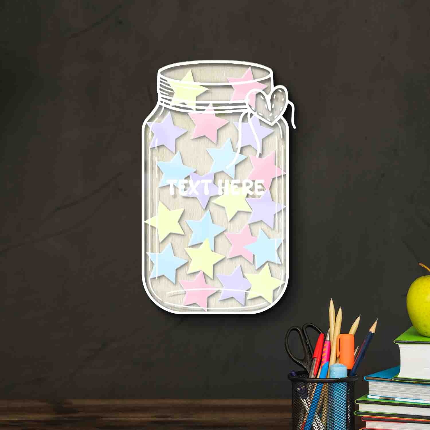 Customized Star Reward Jar, Magnetic Classroom Teacher Gift, Smile Reward Jar,
