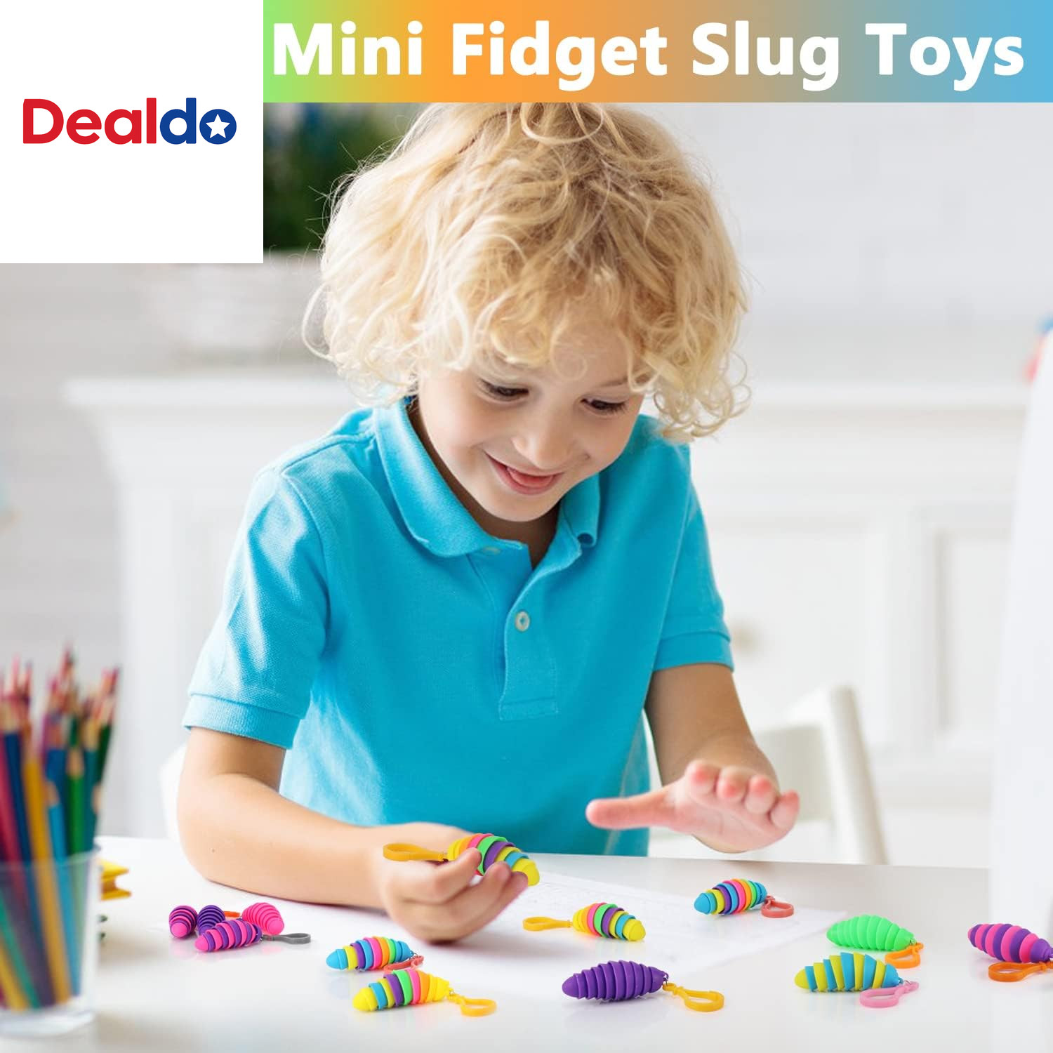 24 PCS Sensory Slug Toys, Articulated Stretch Caterpillar Toy, Anxiety Relief Fi