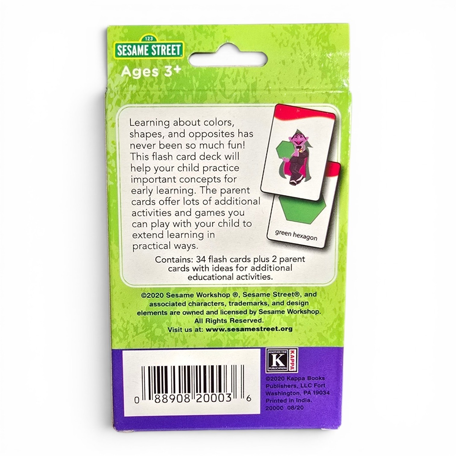 Sesame Street Flash Cards 4 Pack Set Alphabet Numbers Colors Words Ages 3+