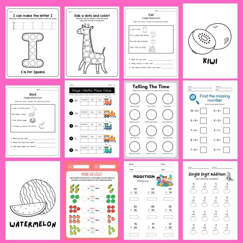 25-in-1 Educational Activity Bundle for Kids | Worksheets, Posters, Workbooks