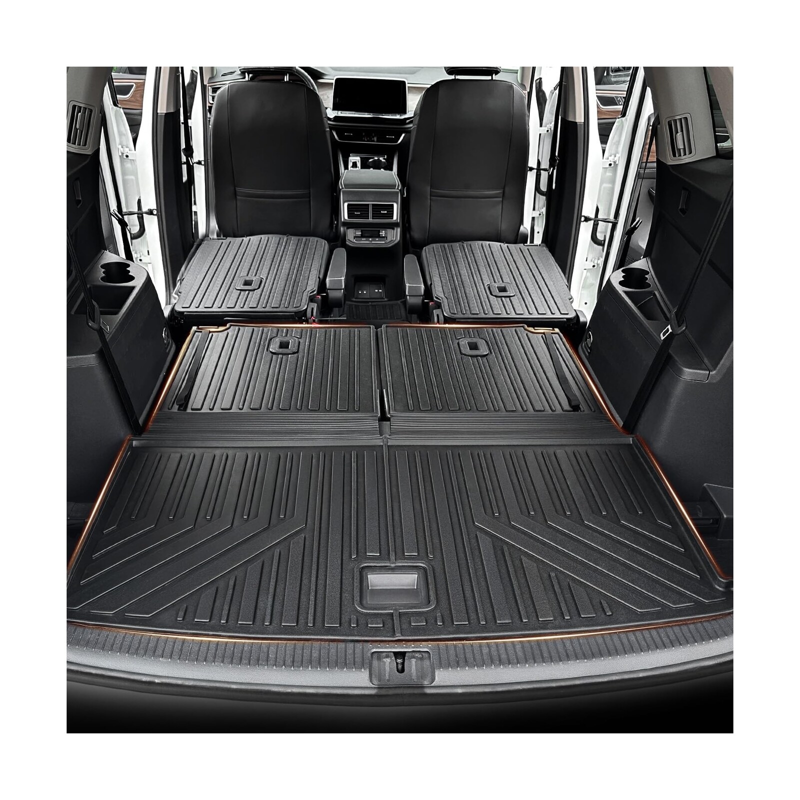 Cargo Mat with Backrest Mats for Volkswagen VW Atlas 2018-2024 2025 Car Mat A…
