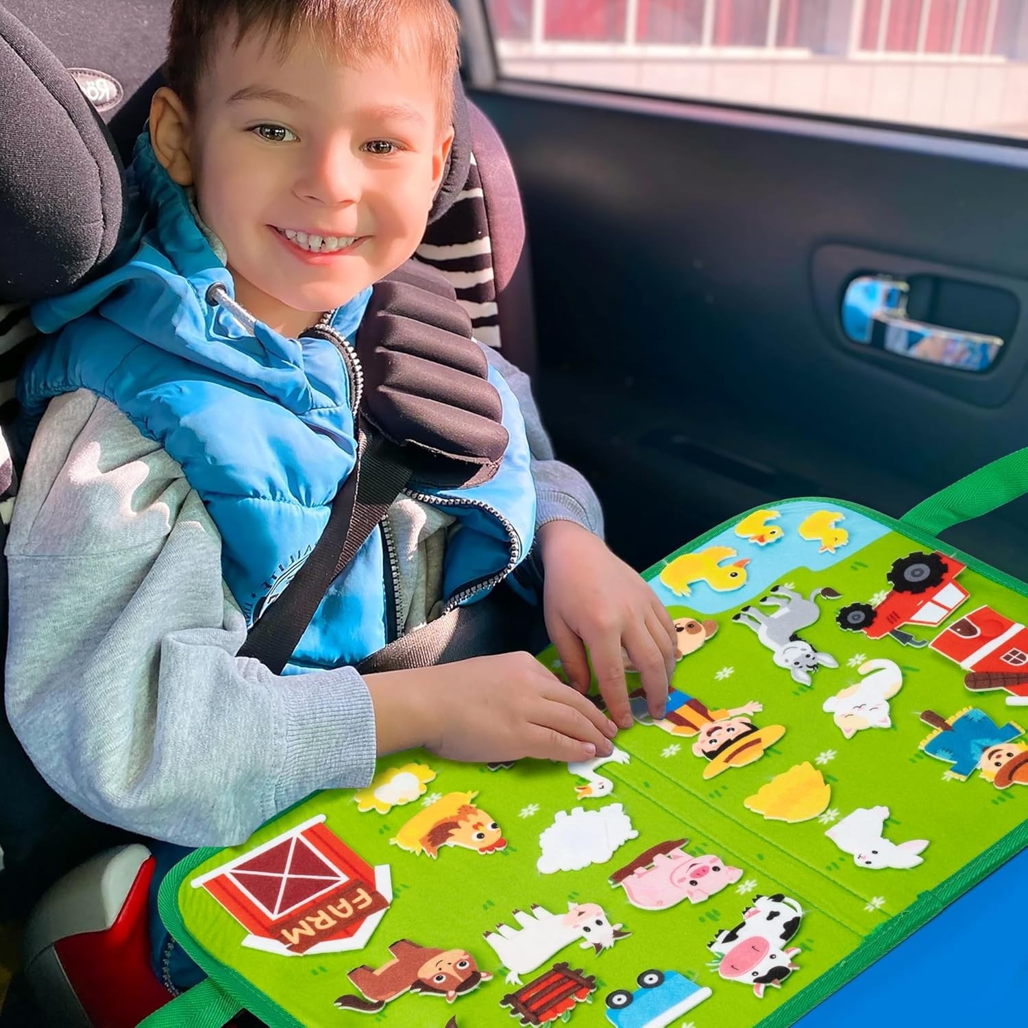 25PCS Farm Animals Travel Felt Board – Portable Educational Storytelling Kit