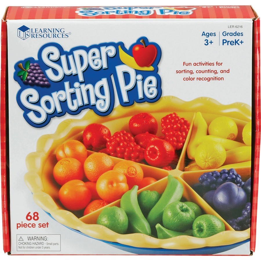 Learning Resources LER6216 Super Sorting Pie – 60 Counters, Tweezers