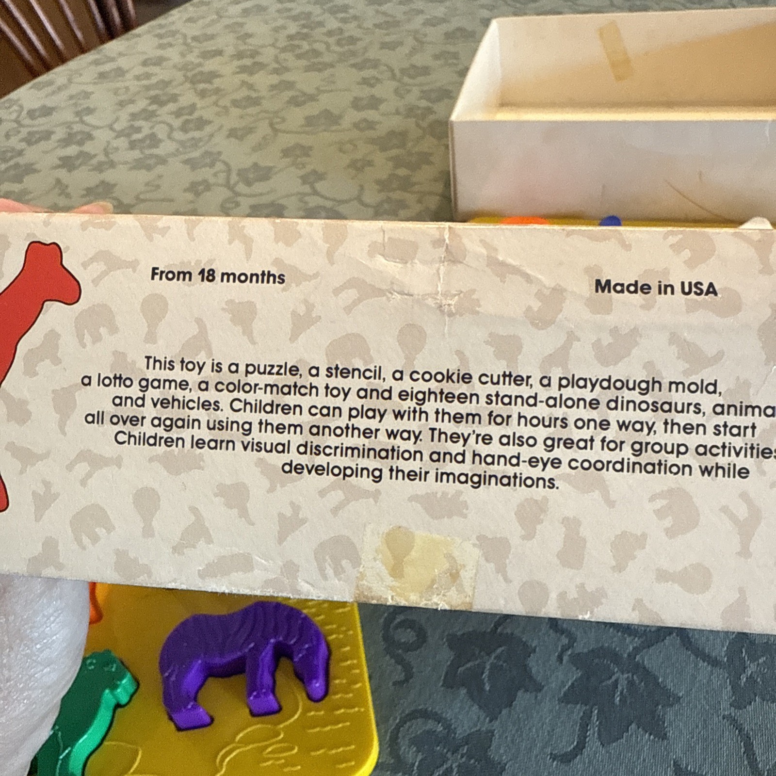 VGT Discovery Toys Place Trace Puzzle USA 18mo+ Animals Vehicle Playdough Cutter