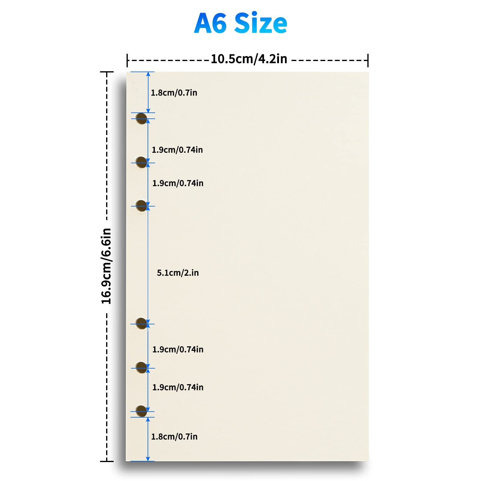 Refillable Blank Paper for 6-Ring Binders – A6 Size, 80 Sheets (160 Pages) – …