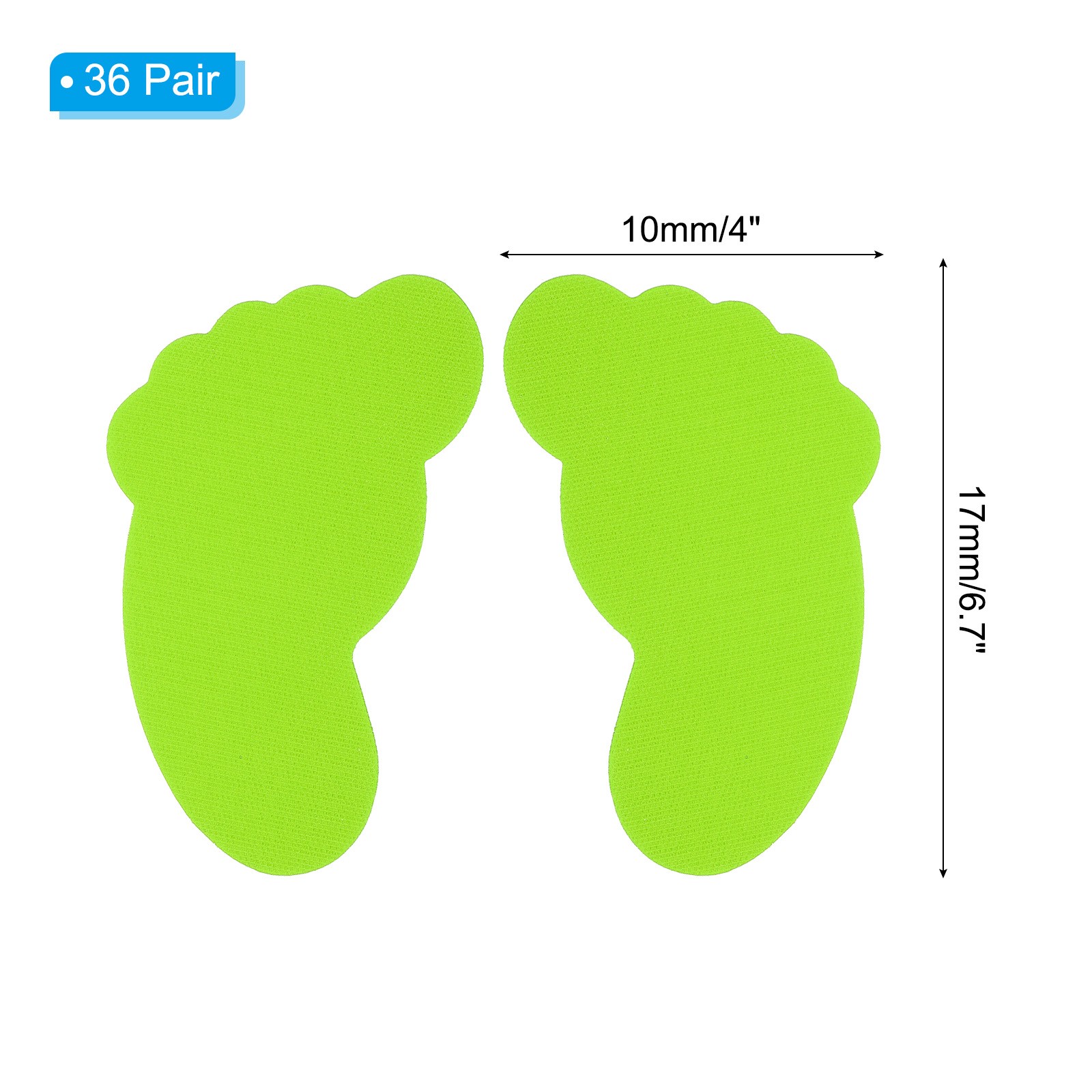 36 Pairs Foot Shaped Carpet Markers, Nylon Floor Spots Markers, Light Green
