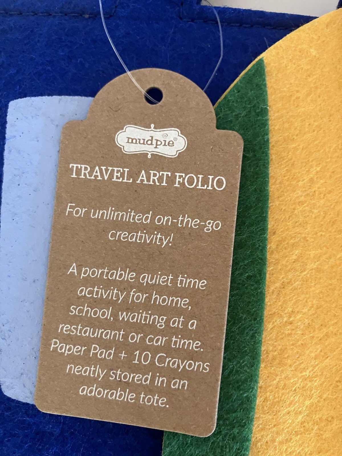 MudPie Travel Art Folio Paper 10 Crayons Truck Art Work