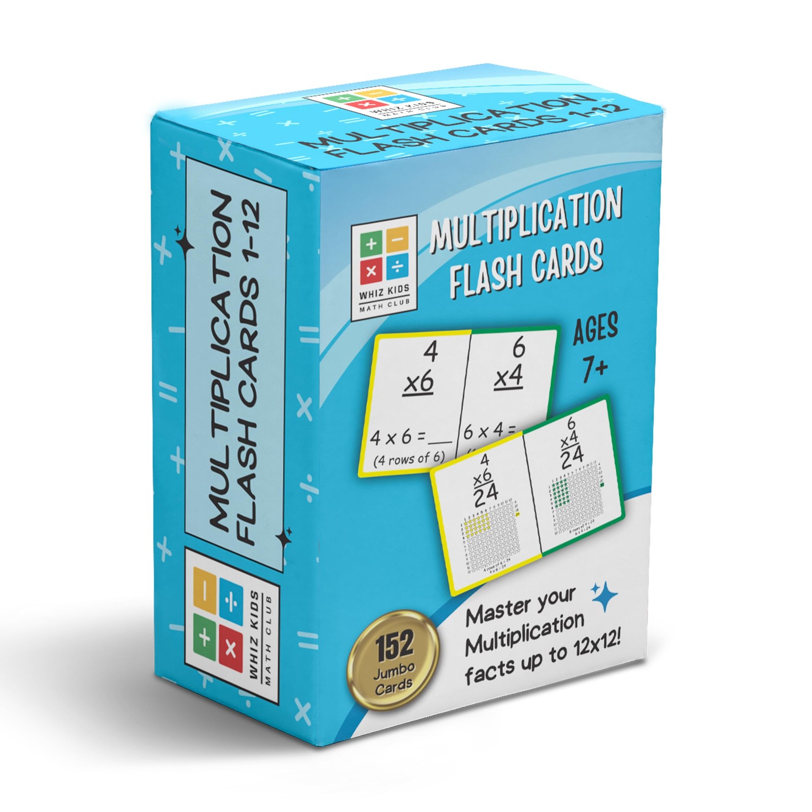 Multiplication Flashcards – Jumbo 6″x4″ Colorful Flash Cards with Visual Pict…