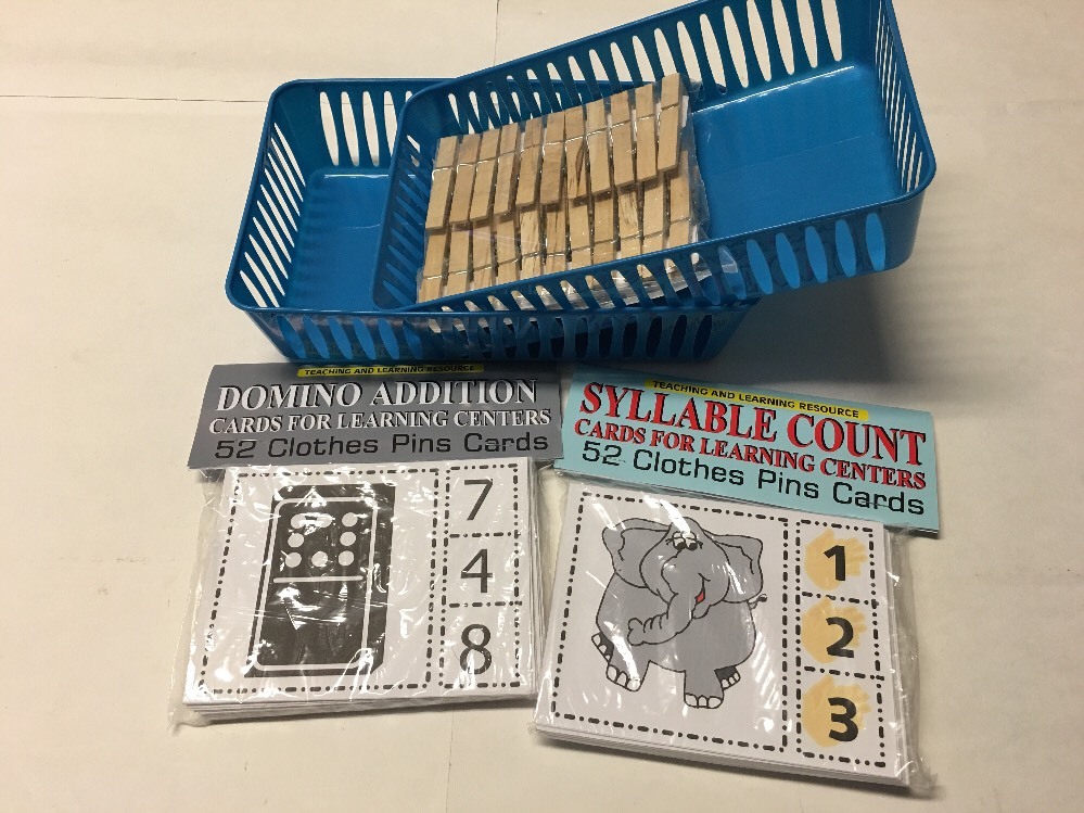 SYLLABLE COUNT & DOMINO ADDITION Cards for Learning Center 104 Cards- Letters-