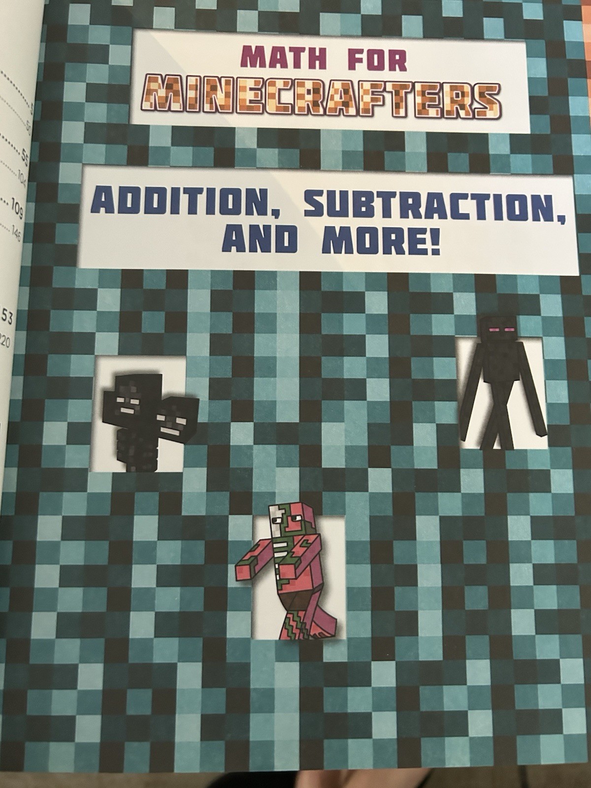 Sky Pony Press Minecraft Workbook Grades 1-2 Math Counting Time Ages 6-8