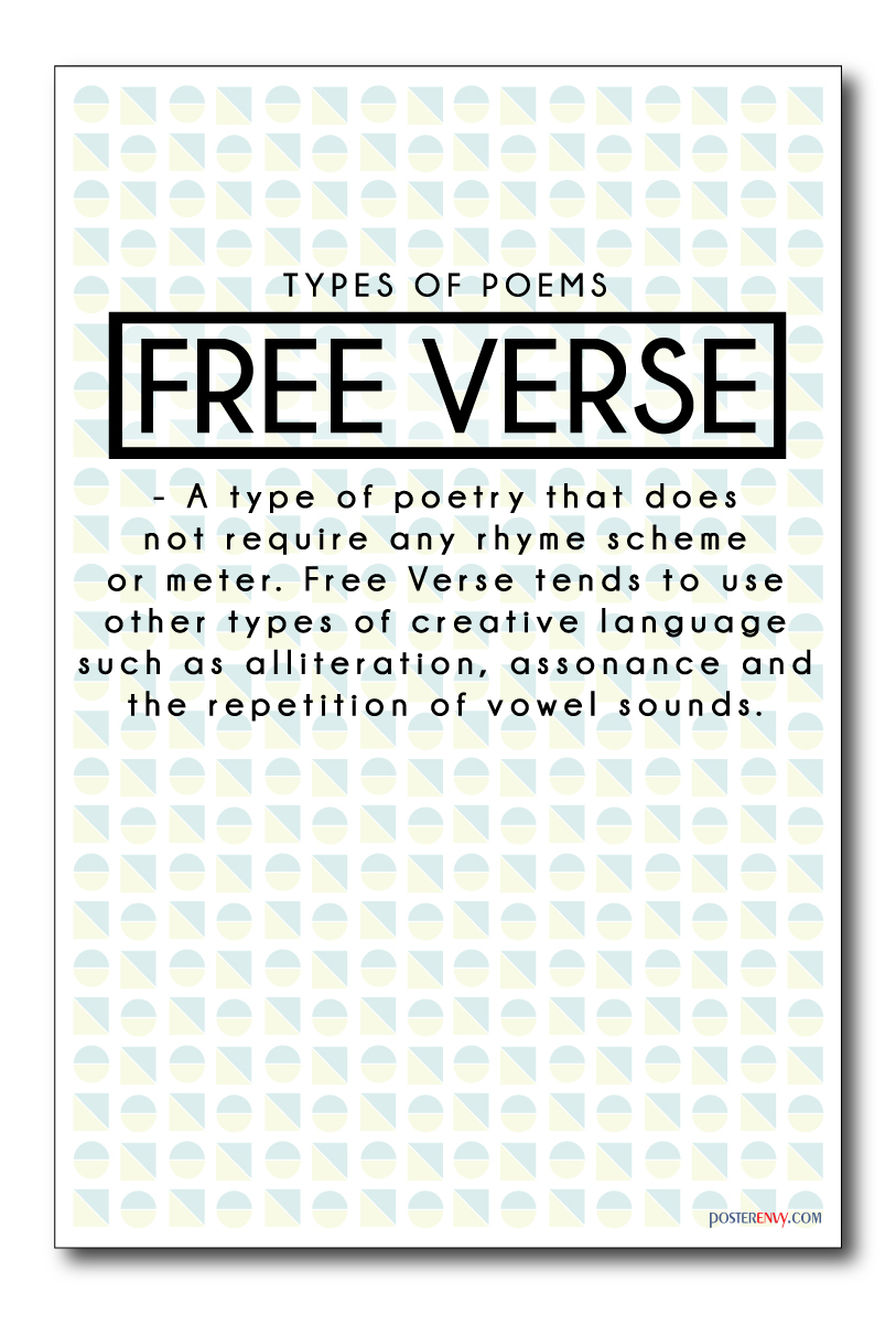 Free Verse – NEW Classroom Reading and Writing Poster