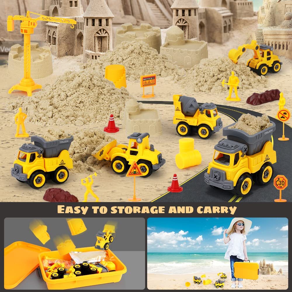 Play Sand Construction Set, Beach Building Castle Kit w/ 2.2lbs Magnetic Sand…