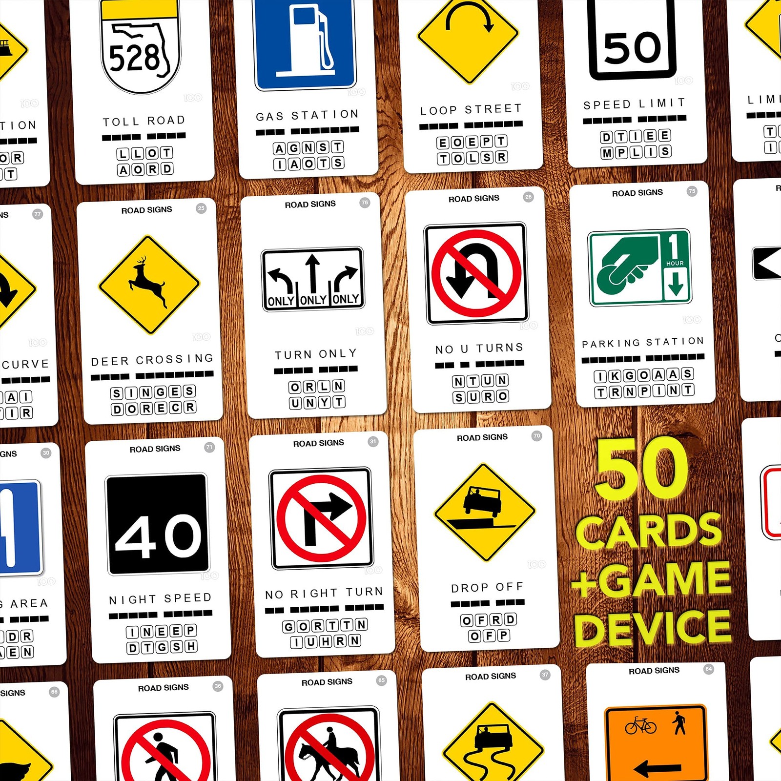US Road Signs Travel Game – Learn 100 Road Signs | Flash Cards with Slide Reveal