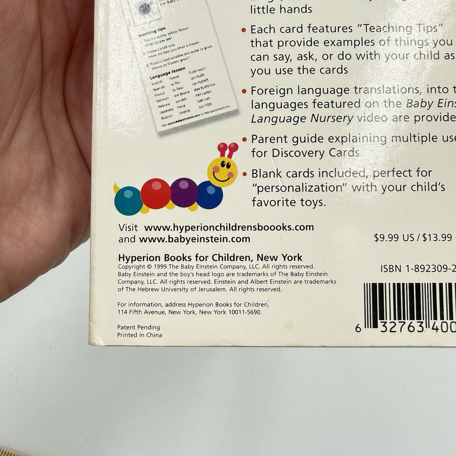 Baby Einstein Language Discovery Cards Educational Words Babies 1999 COMPLETE!