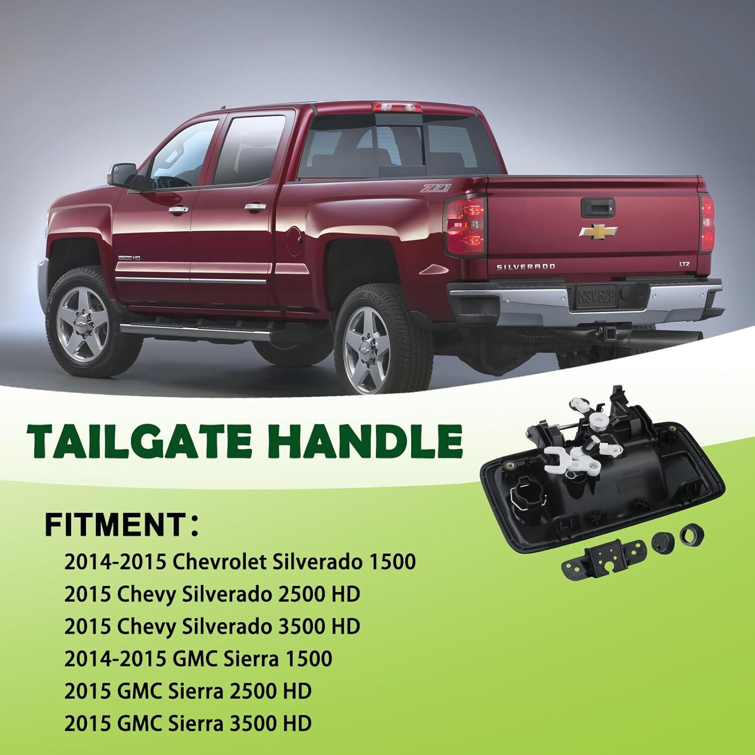 Tailgate Handle with Camera Hole Liftgate Latch Handle with Keyhole Fit for