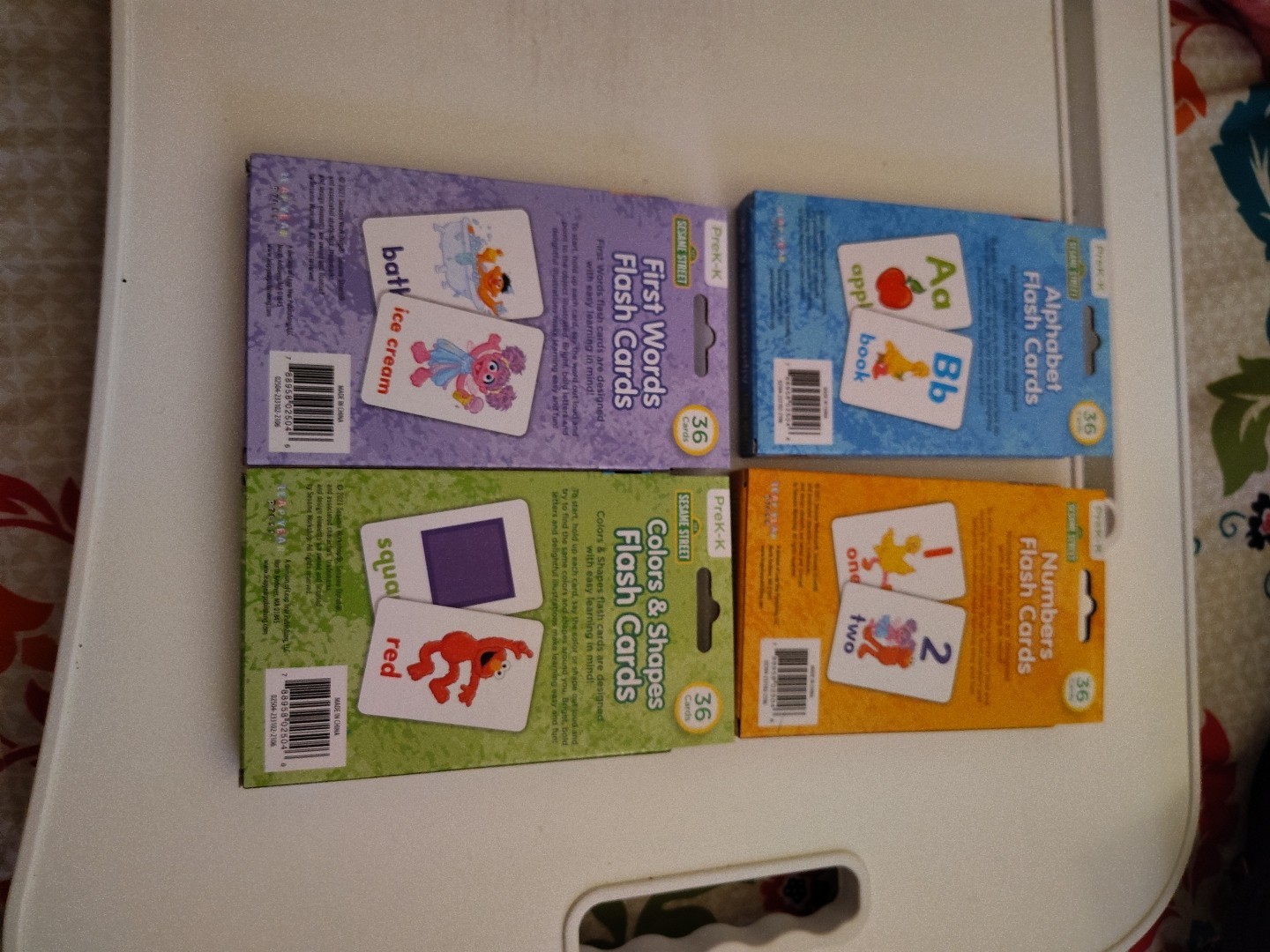 4 Sesame Street Flash Cards Learning First Words Numbers Colors Shapes Alphabet