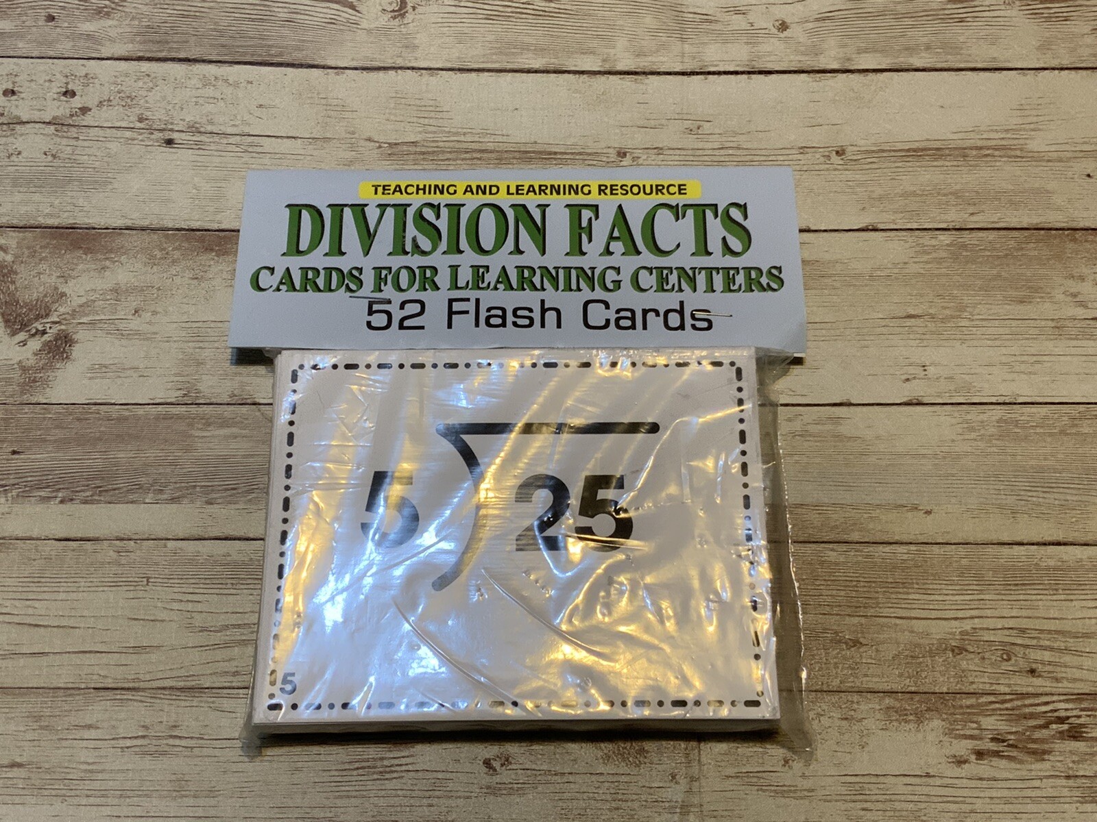 DIVISION FACTS – Cards for Learning Center 52 Cards- Teaching supplies