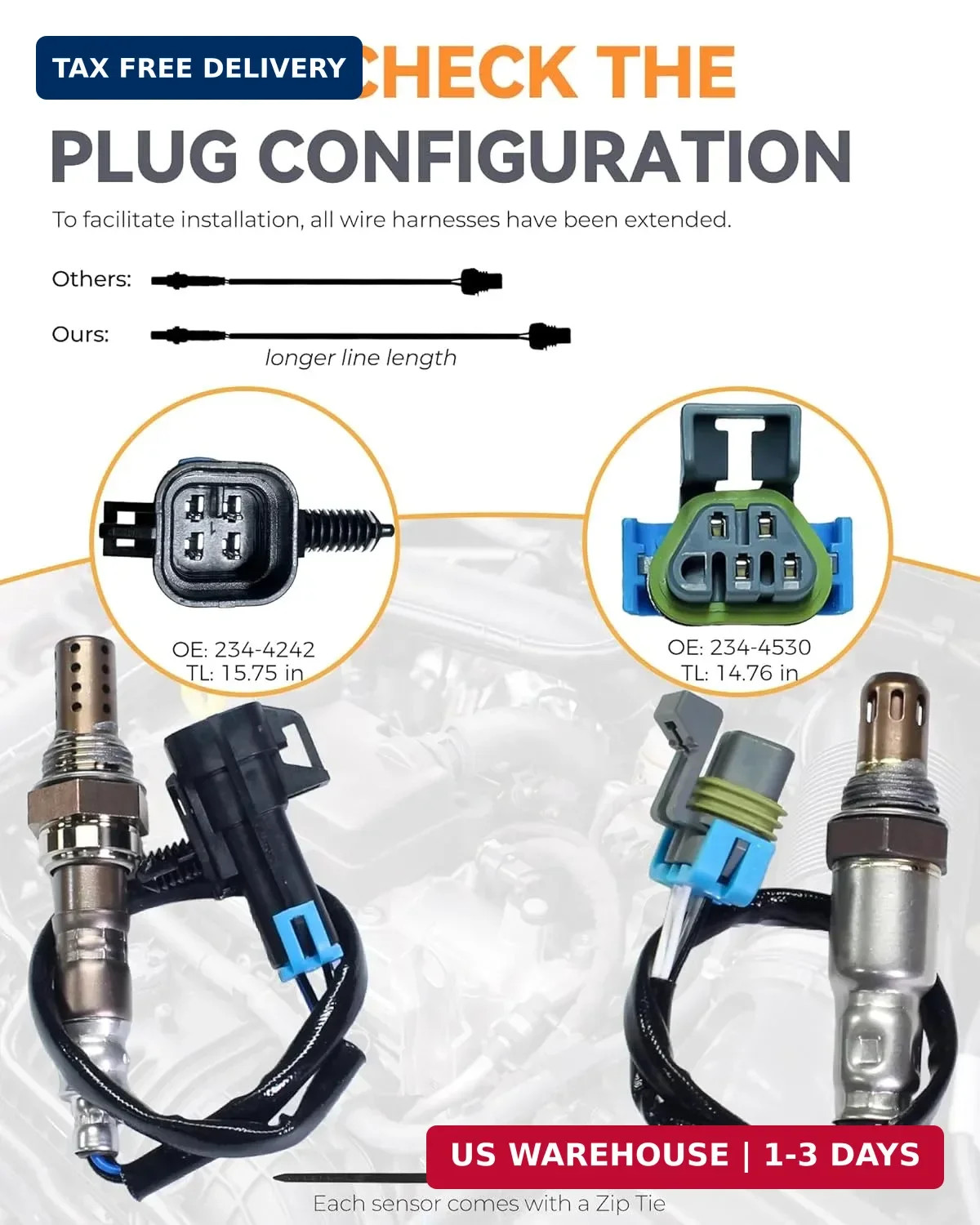 2PCS O2 Oxygen Sensor Upstream and Downstream for Chevy Captiva Malibu Equinox,