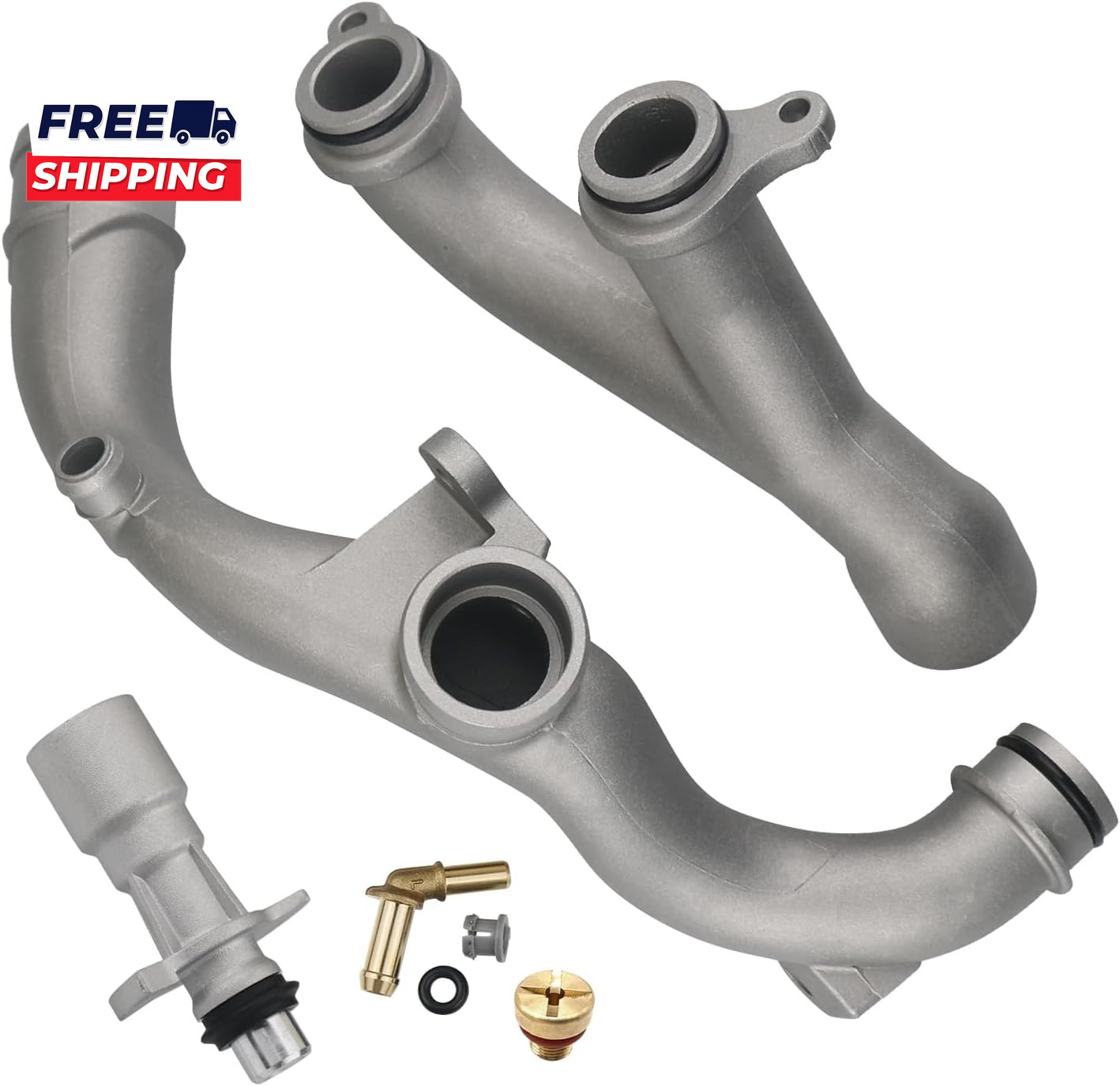 Upgraded Aluminum Coolant Outlet Pipes Kit Compatible with Jaguar Land Rover
