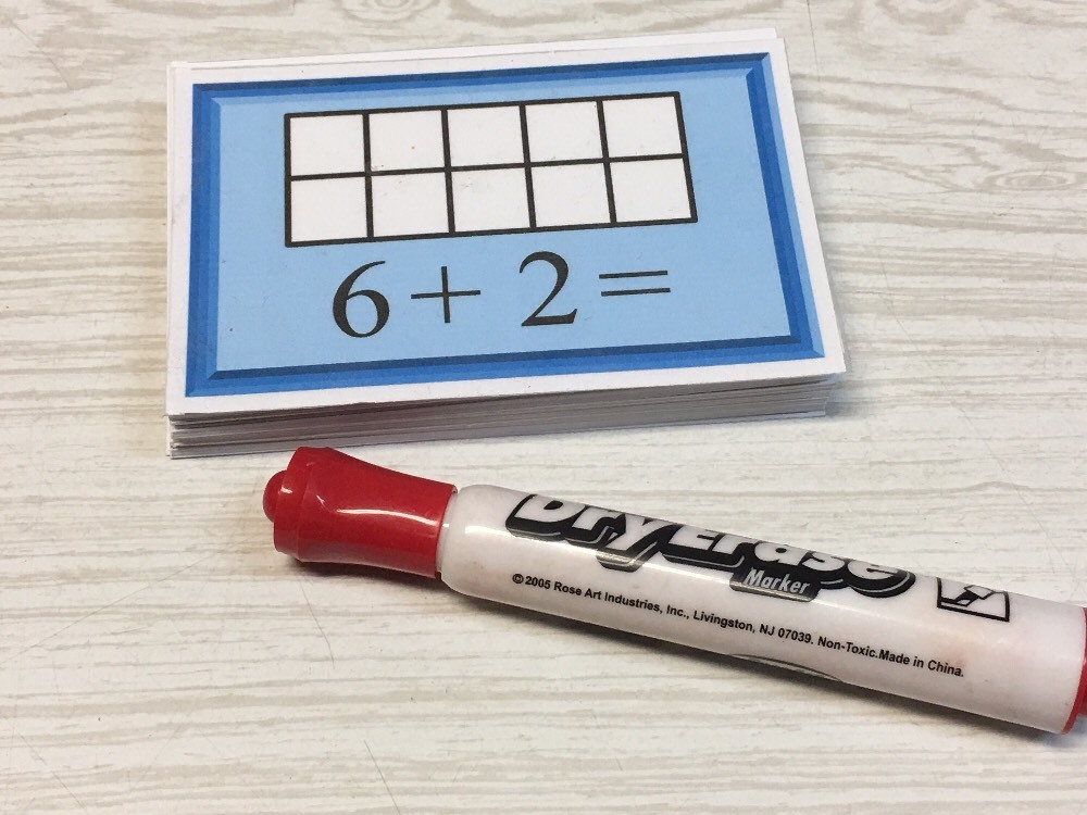 Addition Facts Ten Frame Cards – 56 Dry Erase Laminated Card – Kindergarten