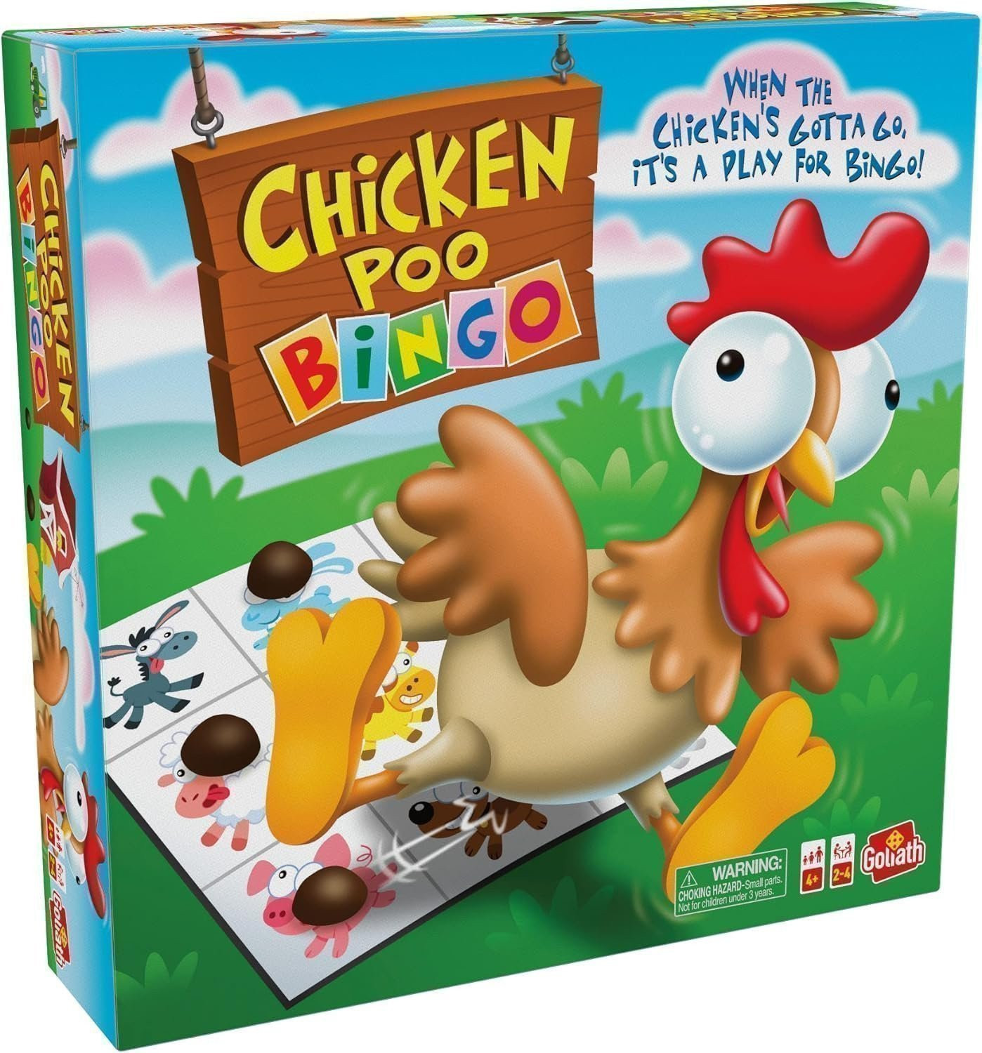 Goliath Chicken Poo Bingo Game – Wind-Up Chicken Drops Poos On Bingo Game