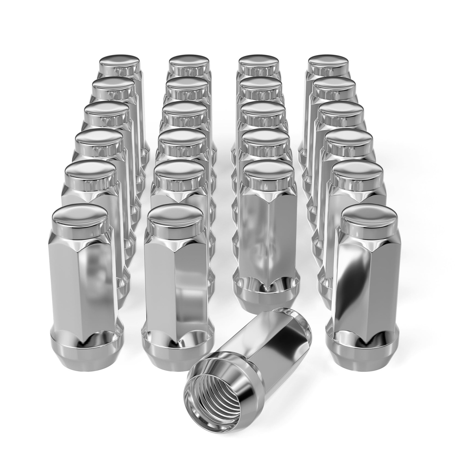 FLYCLE 24pc 14×1.5 M14x1.5 Chrome Lug Nuts